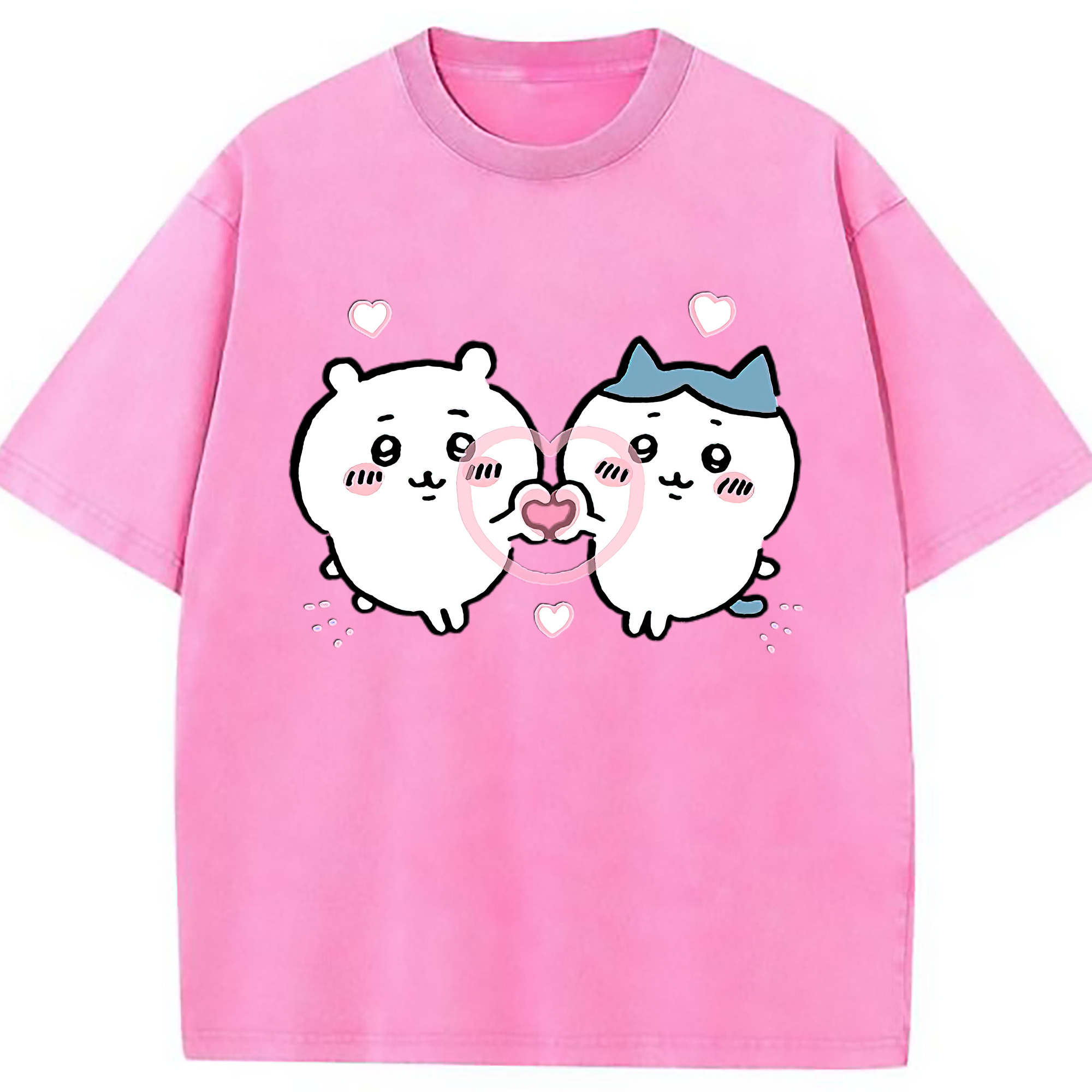 （画像用） ちいかわ ちいかわ Chii-kawa chiikawa 綿100% ヴィンテージ風 半袖Tシャツ（フロントプリント）